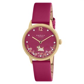 Radley RY21686A Gold Plated Pink Leather Strap Watch - 25th Anniversary - W51491