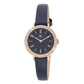 Radley RY21914A Stone Set Navy Leather Strap Watch - W51550