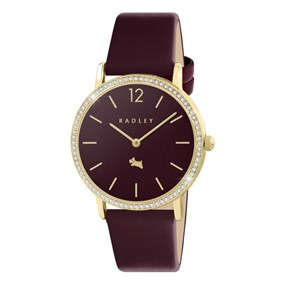 Radley RY21934A Gold Tone Cherry Leather Strap Watch - W51552