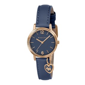 Radley RY21994A Rose Tone Blue Leather Strap Watch - W51582
