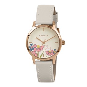 Radley RY21986A Rose Tone White Leather Strap Watch - W51584
