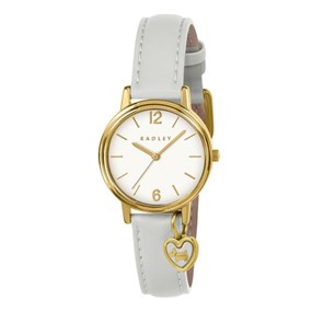 Radley RY21998A Gold Tone Charm White Leather Strap Watch - W51600