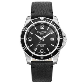 Roamer 862844 41 55 02 Nautic 100 Black Leather Strap Watch - W60223