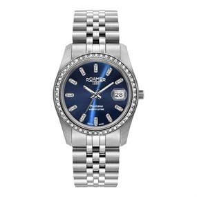 Roamer 853858 41 49 20 Positano Stainless Steel Stone Set Blue Dial Bracelet Watch - W60329