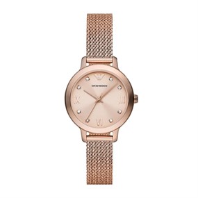Emporio Armani AR11512 Rose Gold Plated Mesh Bracelet Watch - W62162
