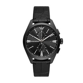 Emporio Armani AR11483 Chronograph Black Leather Strap Watch - W62165