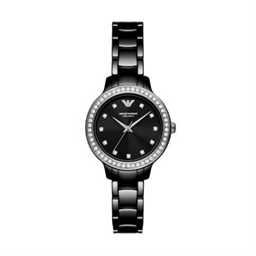 Emporio Armani AR70008 Stone Set Black Ceramic Watch - W62180