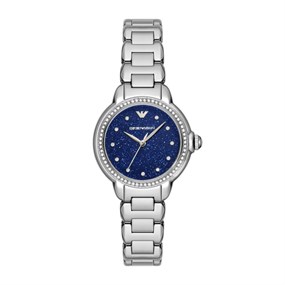 Emporio Armani AR11630 Stainless Steel Blue Sparkle Dial Bracelet Watch - W62223