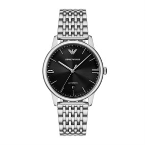 Emporio Armani AR60081 Automatic Stainless Steel Black Dial Bracelet Watch - W62226