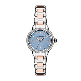Emporio Armani AR11597 Two Tone Stone Set Bracelet Watch - W62239