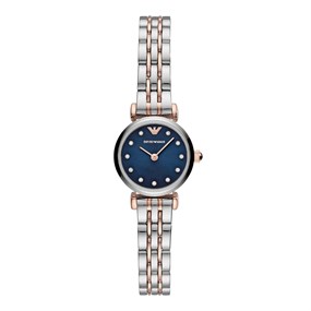 Emporio Armani AR11222 Two Tone Blue Dial Bracelet Watch - W62248
