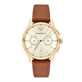 Emporio Armani AR11714 Chronograph Brown Leather Strap Watch - W62254
