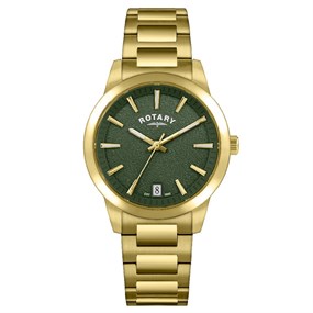 Rotary RLB10016/24 Heritage Gold Tone Green Dial Bracelet Watch - W64240