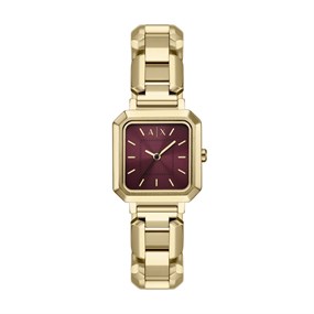 Armani Exchange AX5734 Gold Tone Red Dial Bracelet Watch - W65519