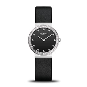 BERING 10729-443 Ceramic Black Leather Strap Watch - W74206