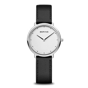 BERING 15729-404 Ultra Slim Black Leather Strap Watch - W74250