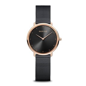 BERING 15729-166 Ultra Slim Black Mesh Bracelet Watch - W74254