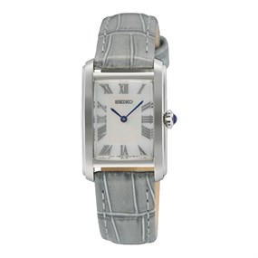 Seiko SWR099P1 Grey Leather Strap Watch - W78156