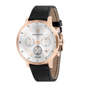 Maserati R8871134001 Granturismo Black Leather Strap Watch 