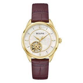 Bulova 97L179 Sutton Automatic Brown Leather Strap Watch - W83254