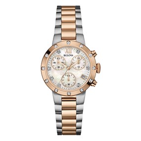 Bulova 98W210 Diamonds Two Tone Bracelet Watch - W83921