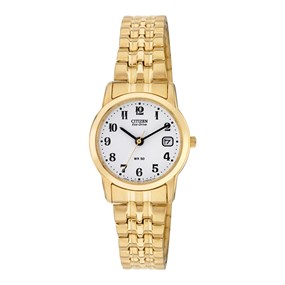Citizen EW2152-91A Gold Tone Eco-Drive Bracelet Watch - W92930