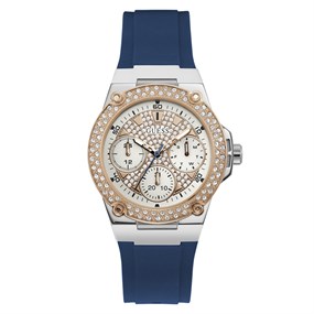GUESS W1291L2 Two Tone Multi Dial Blue Strap Watch - W96256