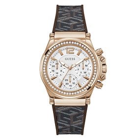 GUESS GW0621L5 Charisma  Chronograph Brown Strap Watch - W96356