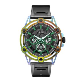 GUESS GW0806G5 King Black Chronograph Rubber Strap Watch - W96377