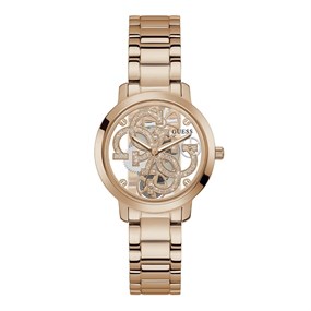 Guess GW0300L3 Quattro Clear Rose Tone Bracelet Watch - W96463