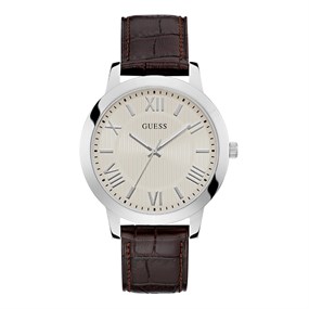 GUESS U1453G1M Wyatt Brown Leather Strap Watch - W96474