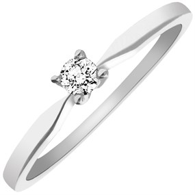 Polar Fire 9ct White Gold Diamond Solitaire Engagement Ring - 10pts - X10011