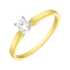 Polar Fire 9ct Gold Diamond Solitaire Engagement Ring - 1/4ct - X10015