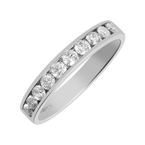 Polar Fire 9ct White Gold Diamond Half Eternity Ring - 1/2ct - X10409