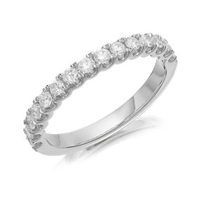 Platinum Diamond Half Eternity Ring - 1/2ct - X10927