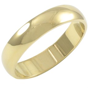 18ct Gold D Shaped Wedding Ring - 5mm - X20139