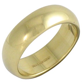 18ct Gold D Shaped Wedding Ring - 6mm - X20143