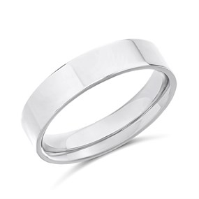 Platinum 5mm wide flat court wedding ring (P-Z) - X20163