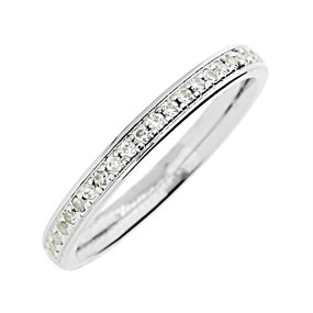 18ct White Gold Diamond Grain Set Half Eternity Ring - 2mm - 1/4ct - X20364