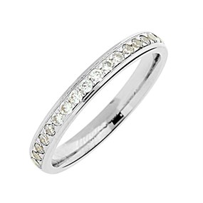 9ct White Gold Diamond Grain Set Half Eternity Ring - 2.5mm - 28pts - X20372