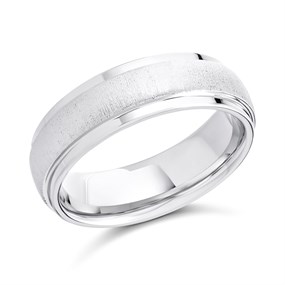 Cobalt Satin Court Wedding Ring - 7mm - X20721