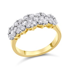 9ct Gold 1 Carat Diamond Cluster Band Ring - Z5133