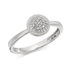 9ct White Gold Diamond Cluster Ring - 7pts - Z5174