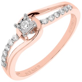 9ct Rose Gold Diamond Engagement Ring - 15pts - d51150