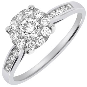 9ct White Gold Diamond Starburst Cluster Ring - 65pts size W - z51169