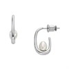 Skagen SKJ1797040 Silver Tone Immitation Pearl Drop Earrings - A7170