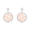 Unique Steel Earrings With Rose I.P. Plating - A7414