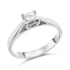 18ct White Gold Princess Cut Diamond Solitaire Ring - 35pts - AGI Certificated - D0706