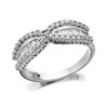18ct White Gold Diamond Bow Band Ring - 1/2ct - D0752