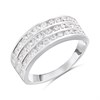 Platinum Channel-Set Three-Row Diamond 1/2 Eternity Ring, 1ct - D08145